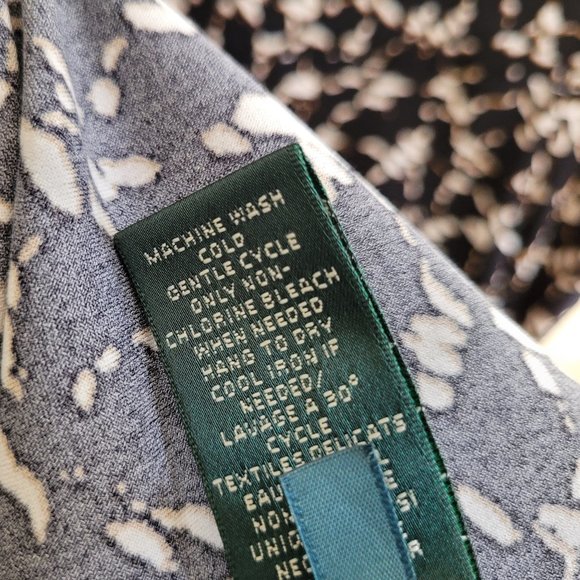 Ralph Lauren Black Chain Print Wrap Style Midi Dress US 8 - Picture 8 of 8